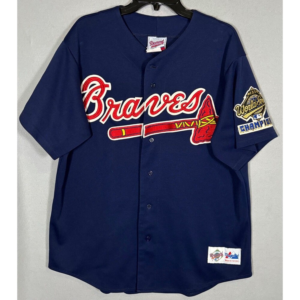 Vtg Diamond Collection Atlanta Braves Jersey Mens XL World Series Made In USA